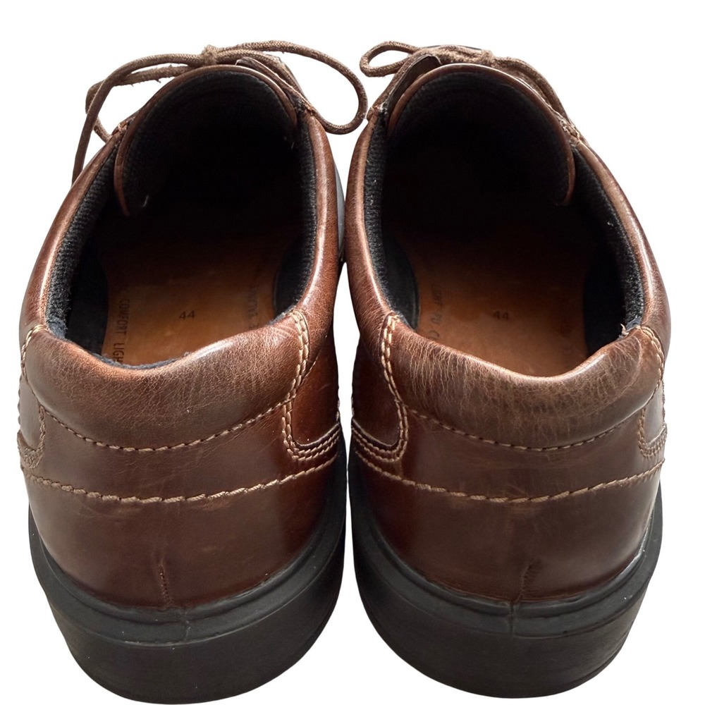 ECCO Men's Brown Leather Dress Shoes Size 44‎ | US 10.5 Comfort Work Oxford - Picture 4 of 9